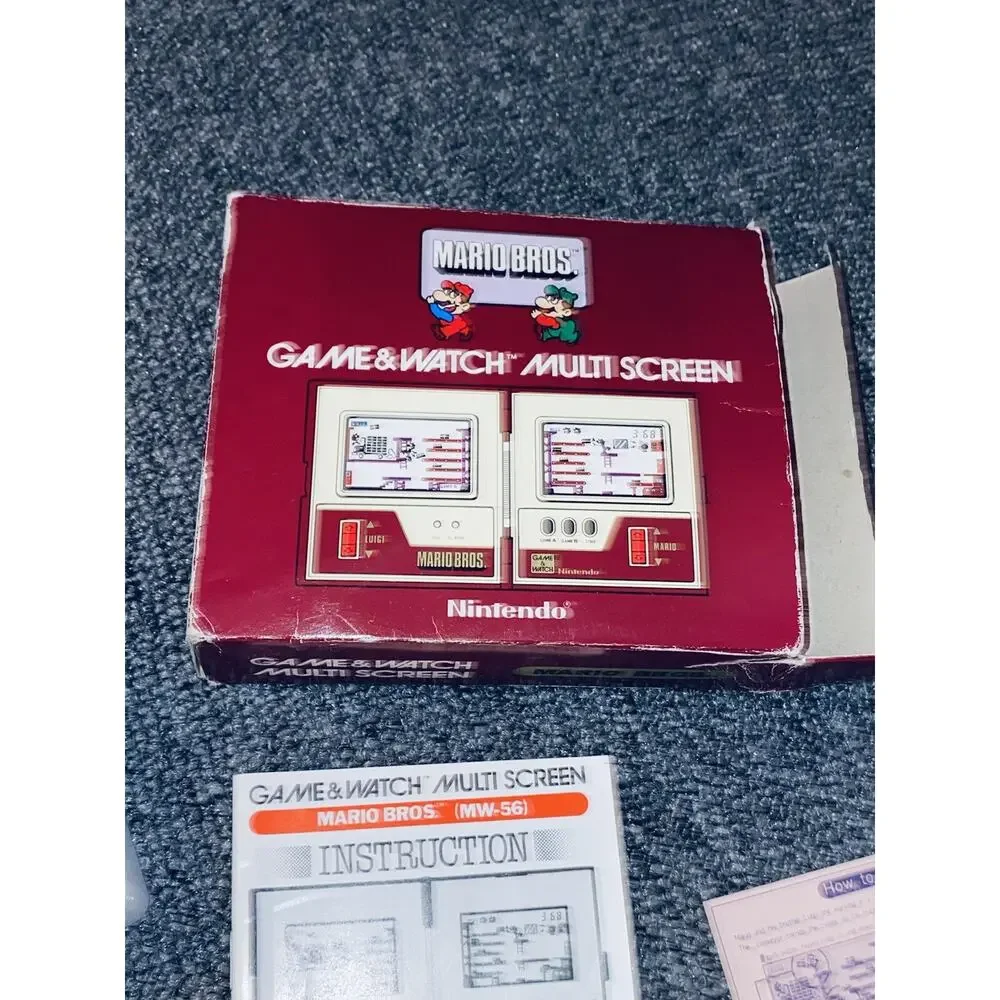 READ Vintage Nintendo Game and Watch Multi Screen Mario Bros. 1983 W/ Box & Ins